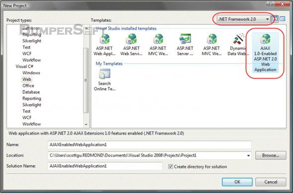 ASP.NET AJAX 1.0 Screenshot