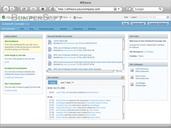 Alfresco Content Management Screenshot