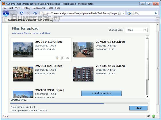 Aurigma Image Uploader Flash Screenshot