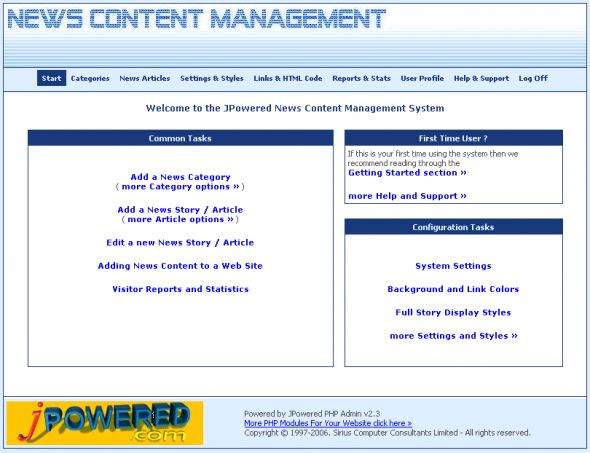 News Publishing Content Management Screenshot