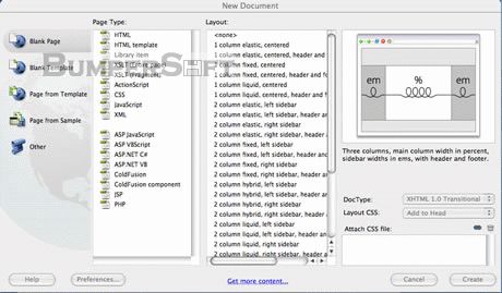 Adobe Dreamweaver (formerly Macromedia Dreamweaver) Screenshot