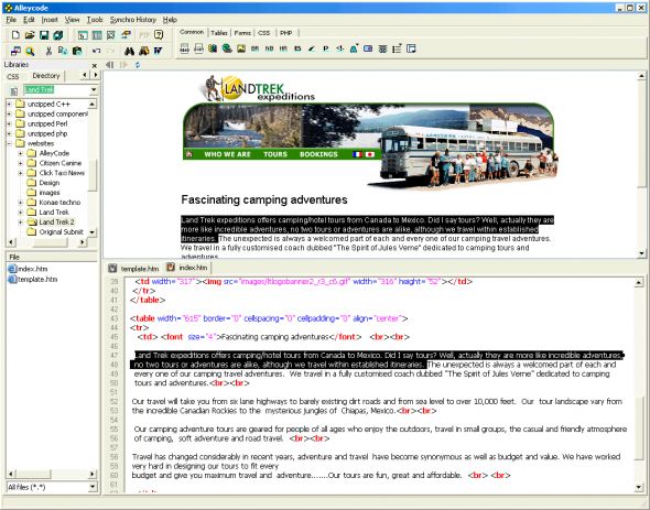 Alleycode HTML Editor Screenshot
