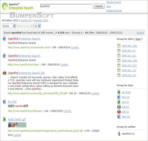 Openfind Enterprise Search (OES) Screenshot