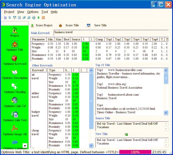 Search Engine Optimization Screenshot