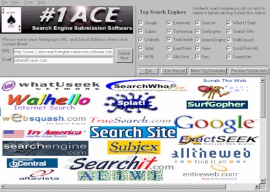 #1 ACE Search Engine Submission Software Screenshot