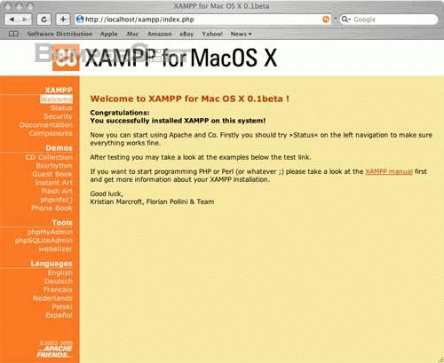 XAMPP for Mac OS X Screenshot