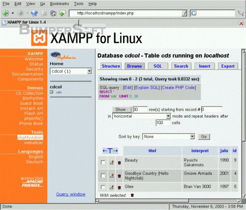 XAMPP for Linux (formerly LAMPP) Screenshot