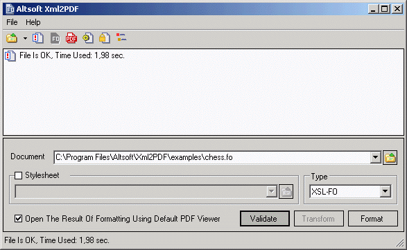 Xml2PDF Workstation Screenshot