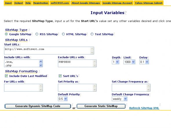 SiteMap XML Screenshot