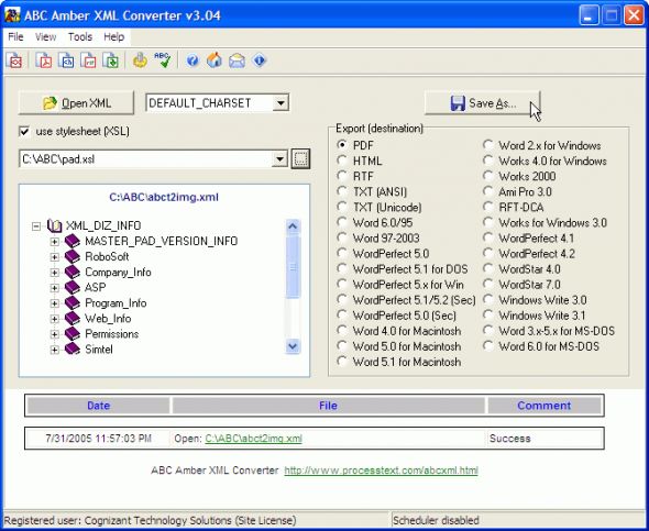 ABC Amber XML Converter Screenshot