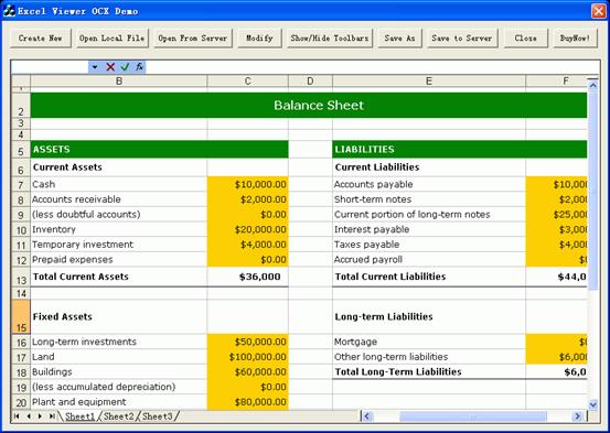 Excel Viewer OCX Screenshot