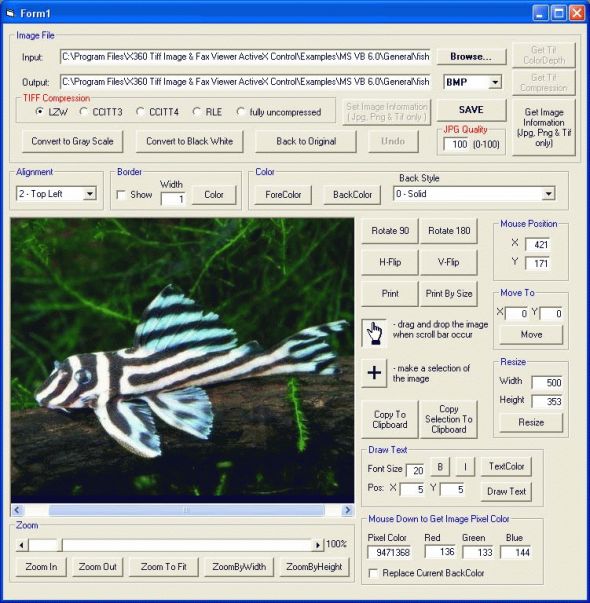X360 Tiff Image & Fax Viewer ActiveX Control Screenshot