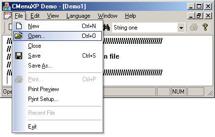 CMenuXP - The Office XP Style Menu Screenshot