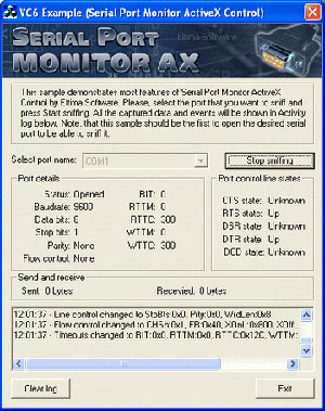 Serial Port Monitor ActiveX Screenshot