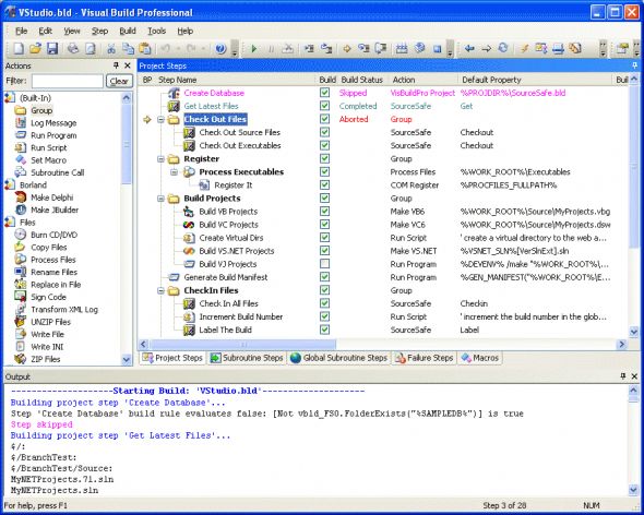 Visual Build Professional Screenshot