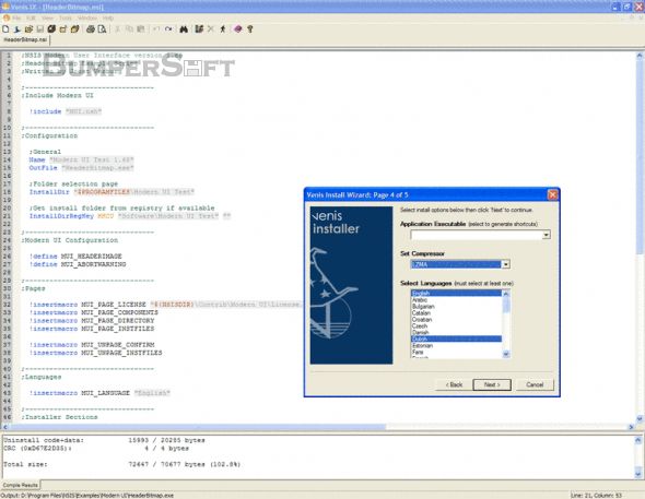 NSIS (Nullsoft Scriptable Install System) Screenshot