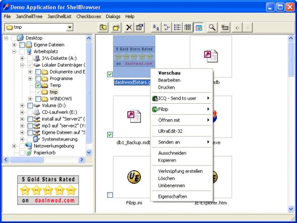 ShellBrowser Components for Delphi Win32 Screenshot