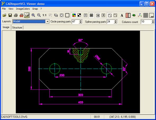 CAD Import VCL Screenshot