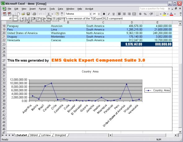 Advanced Data Export VCL Screenshot