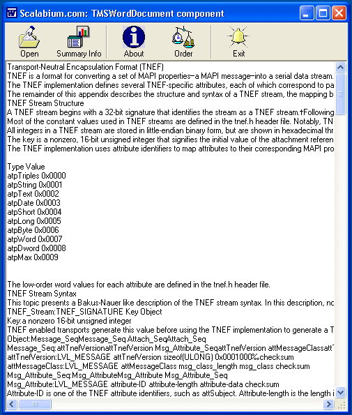 TMSWordDocument for Delphi/C++Builder Screenshot