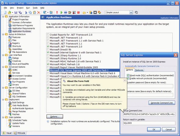 InstallAware Studio Admin Screenshot
