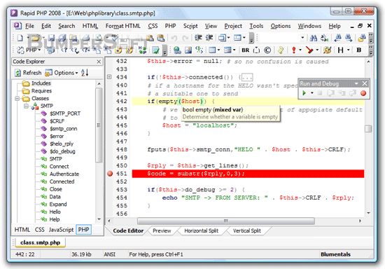 Rapid PHP Editor Screenshot