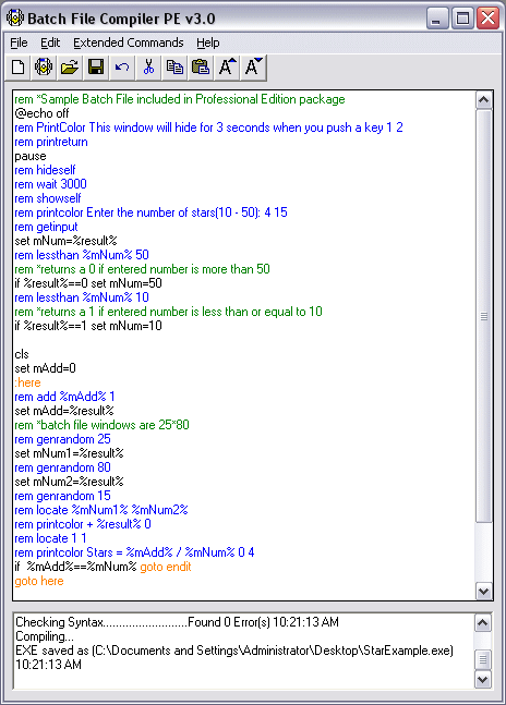 Batch File Compiler Screenshot