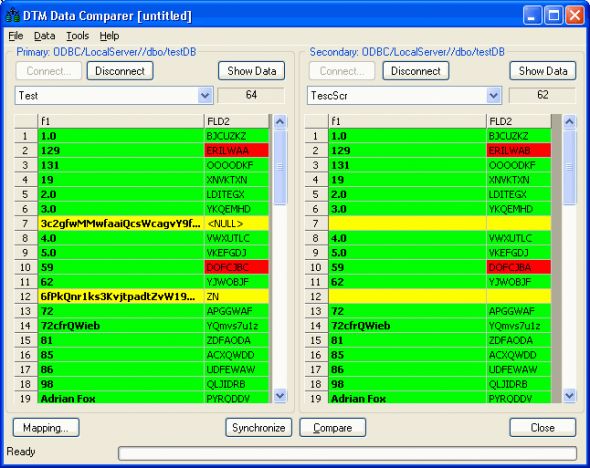 DTM Data Comparer Screenshot