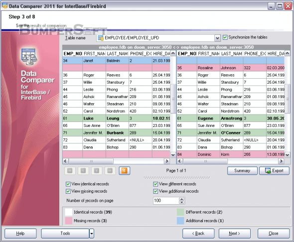 Data Comparer for InterBase/Firebird Screenshot
