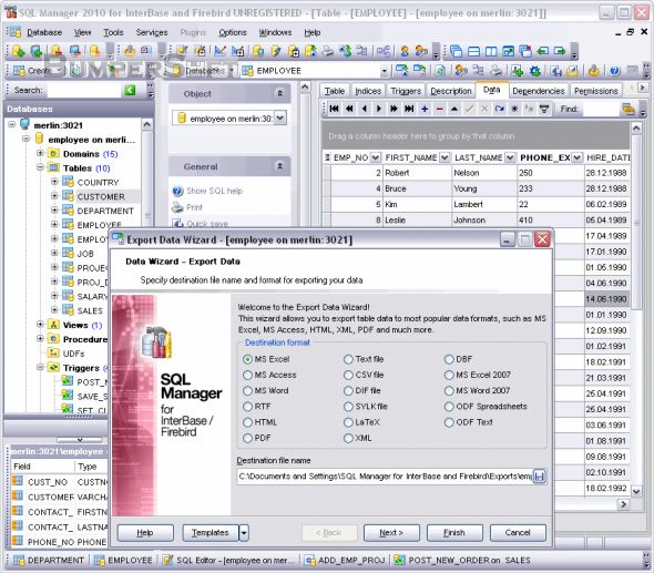 SQL Manager for InterBase and Firebird Screenshot