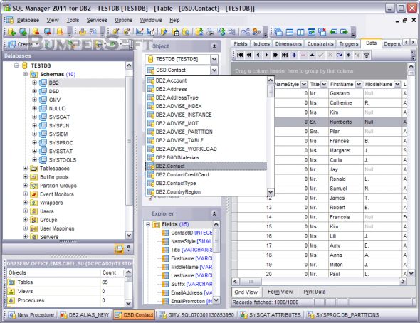 SQL Manager for DB2 Screenshot