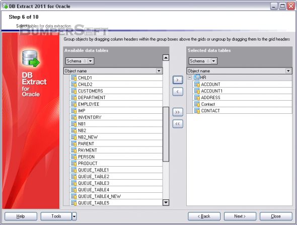 DB Extract for Oracle Screenshot