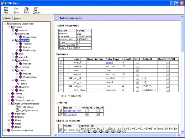 Apex SQL Doc Screenshot