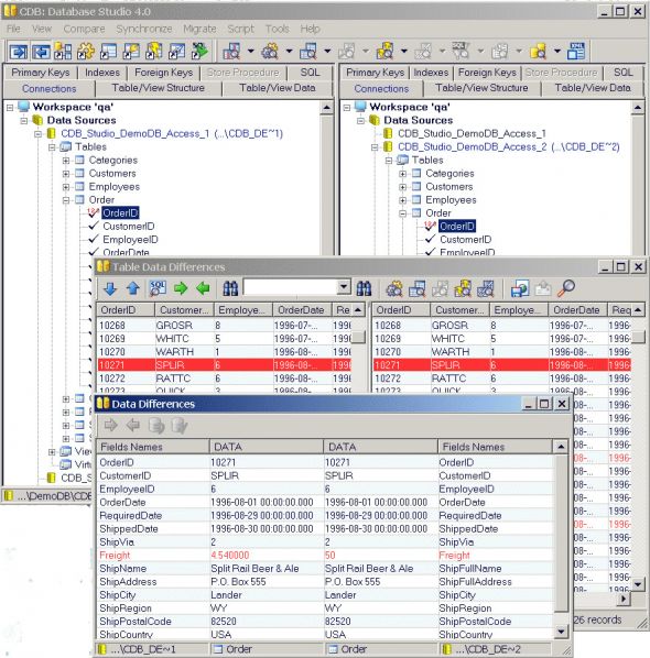 CDB Database Comparator Screenshot