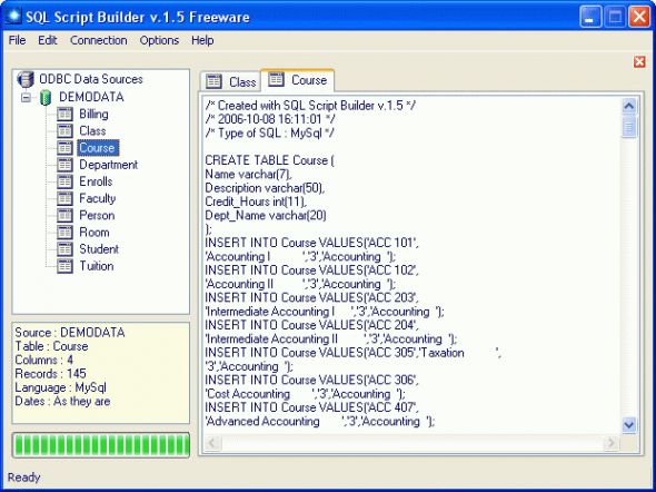 SQL Script Builder Screenshot
