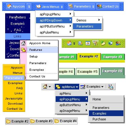 Apycom Java Menus and Buttons Screenshot
