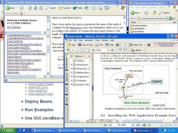 WebCab Portfolio (J2SE Edition) Screenshot
