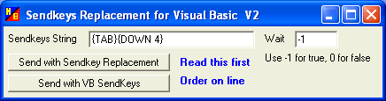 Sendkeys Replacement for Visual Basic Screenshot