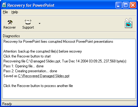 Recovery for PowerPoint Screenshot