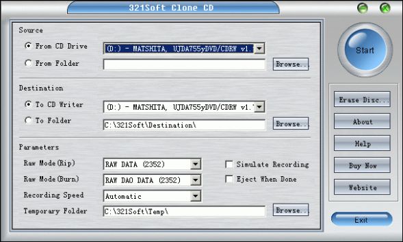 321Soft Clone CD Screenshot