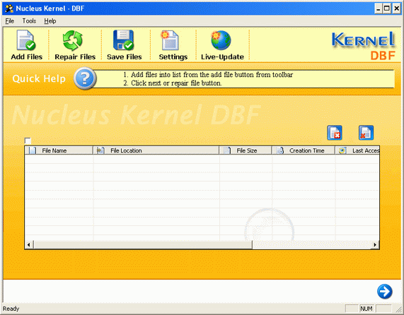 Nucleus Kernel DBF Screenshot