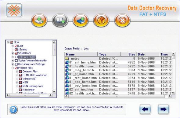 Data Doctor Recovery FAT + NTFS Screenshot