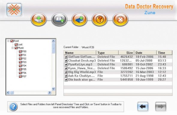 Data Doctor Recovery Zune Screenshot