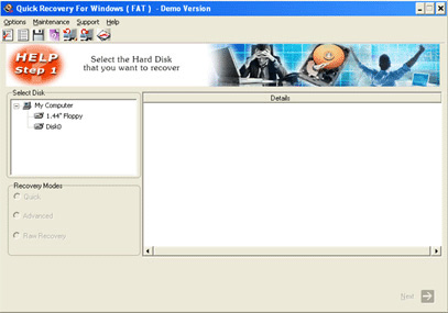 Quick Recovery for Windows (FAT) Screenshot