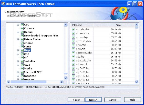 O&O FormatRecovery Screenshot