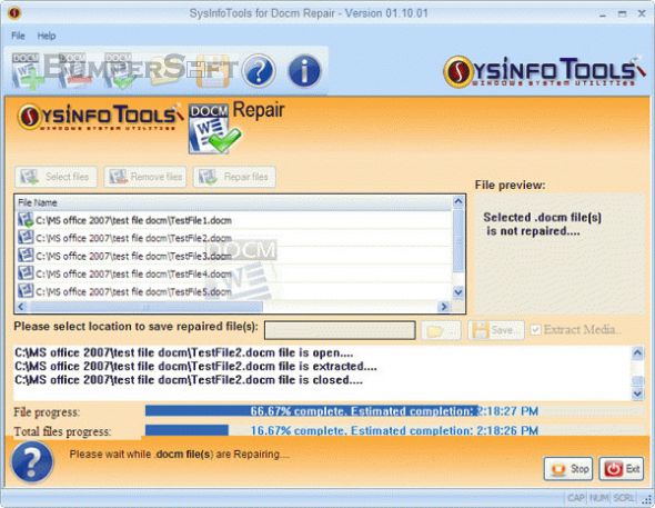 SysInfoTools for Docm Repair Screenshot