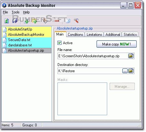 Absolute Backup Monitor Screenshot