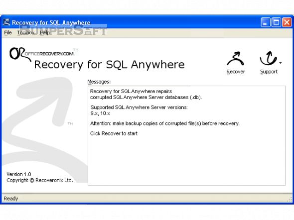 Recovery for SQL Anywhere Screenshot