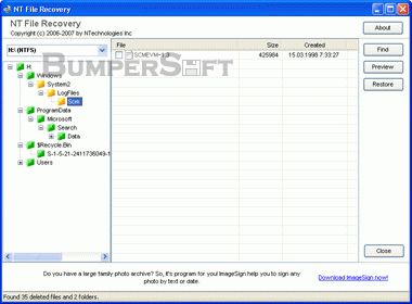 NT File Recovery Screenshot