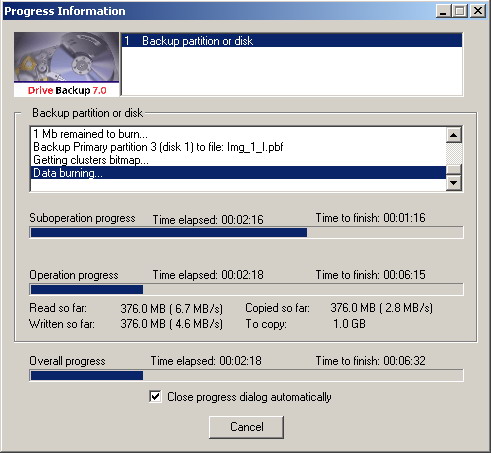 Paragon Drive Backup (Personal Edition) Screenshot